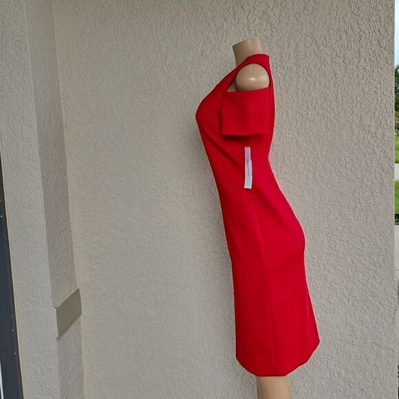 BRAND NEW CALVIN KLEIN COLD SHOULDER FITTED DRESS G1 - Picture 10 of 13